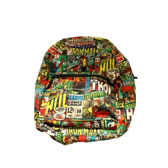 Retro Marvel Comics Backpack With Iron Man & Hulk Design - Picture 1 of 3